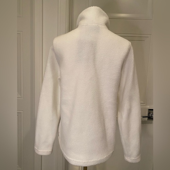 Free Country Ivory Fleece Sherpa Jacket, Zip Up with Patterned Trim Size S NWT - Picture 4 of 10